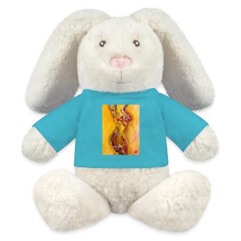 Vénérie Dorata - Vénus dorée - Lapin en peluche recyclé MiniFeet® Crème - bleu outremer - Devant