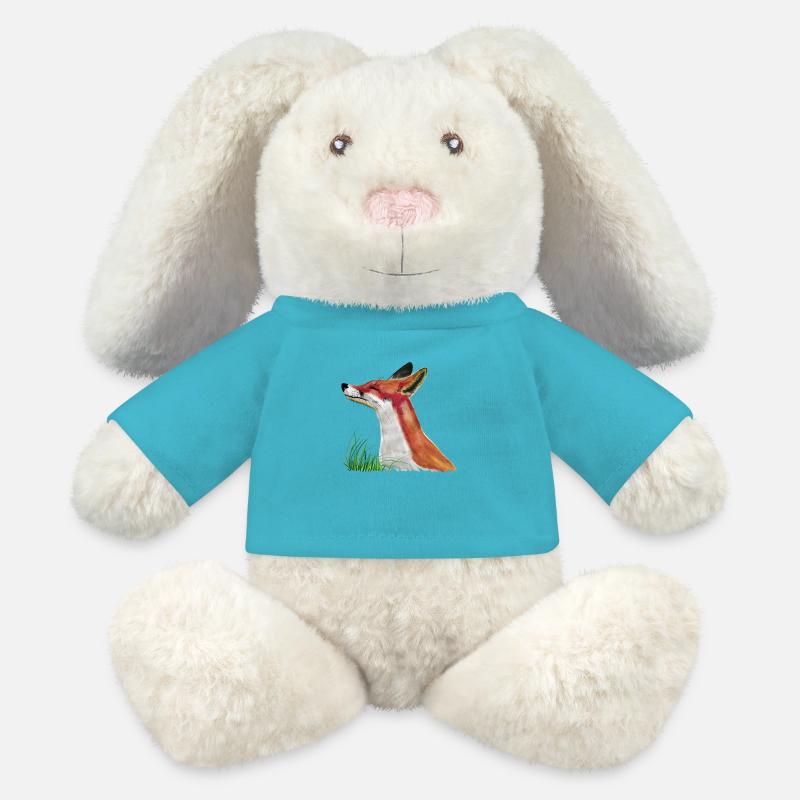 The little fox - MiniFeet® RecycelHase® Bunny Cream - atoll blue