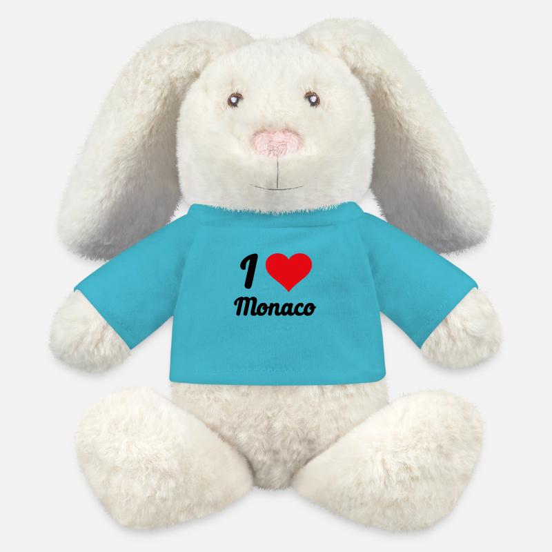 I Love Monaco - MiniFeet® RecycelHase® Creme - Atollblau