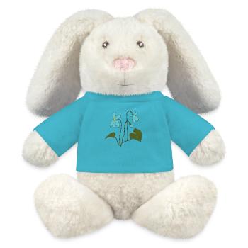 veilchen türkis - MiniFeet® RecycelHase® Creme - Atollblau - Vorne