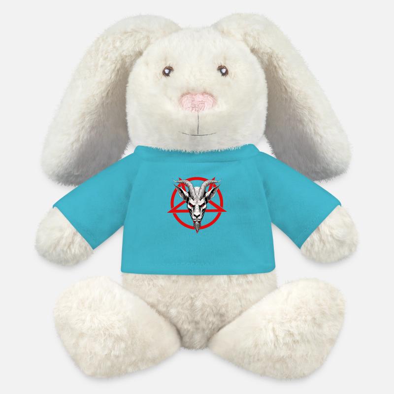 Baphomet Pentagram - MiniFeet® RecycelHase® Bunny Cream - atoll blue