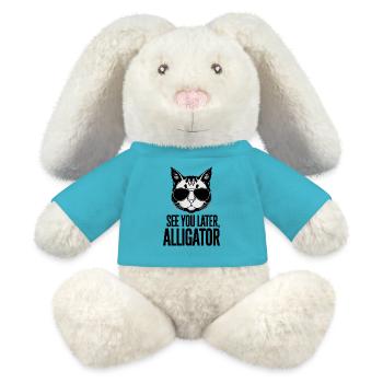 Bis später, Alligator - MiniFeet® RecycelHase® Creme - Atollblau - Vorne