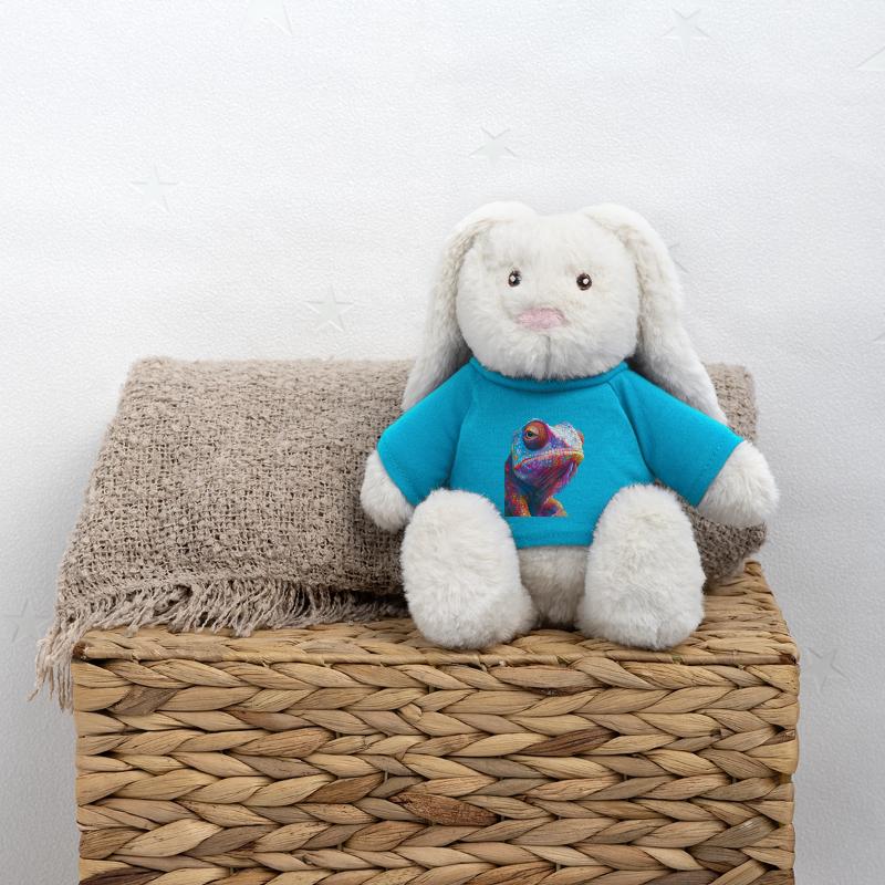 Caméléon Lapin en peluche recyclé MiniFeet® Crème