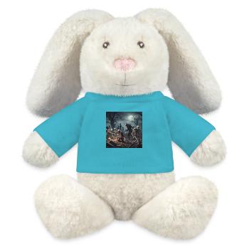 Cimetière de Skellet - Lapin en peluche recyclé MiniFeet® Crème - bleu outremer - Devant