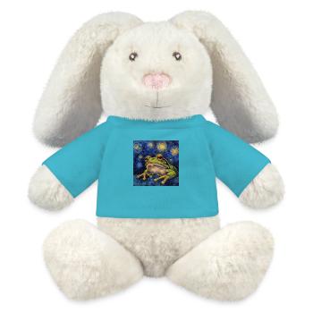 Frog, Animal, Van Gogh, Starry Night - MiniFeet® RecycelHase® Bunny Cream - atoll blue - Front