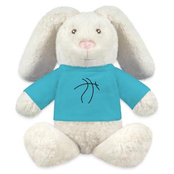 Basket-ball 5 0 21 - Lapin en peluche recyclé MiniFeet® Crème - bleu outremer - Devant