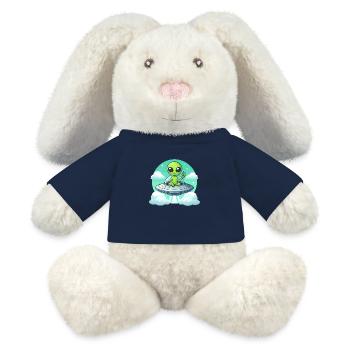 Alien Shows Peace - MiniFeet® RecycelHase® Bunny Cream - french navy - Front