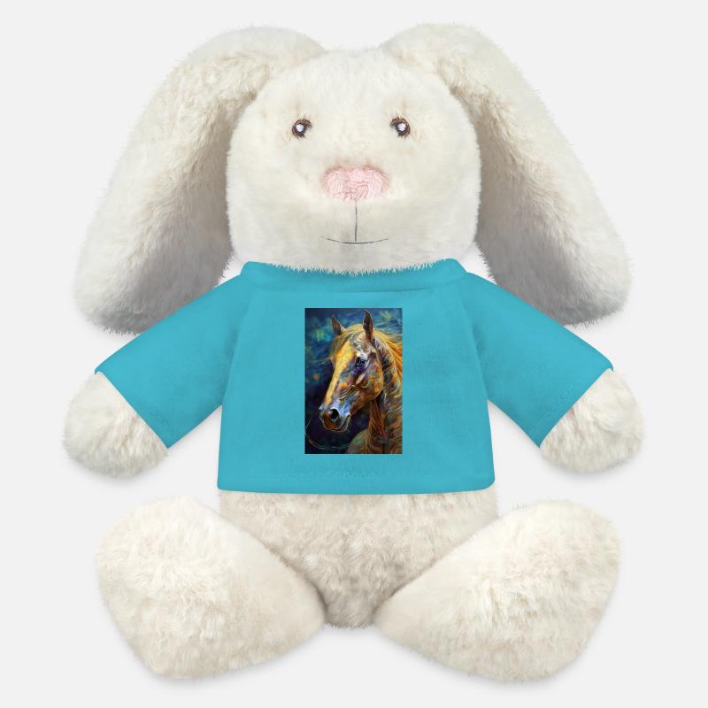 Ein Portrait von einem Pferd 4 - MiniFeet® RecycelHase® Creme - Atollblau