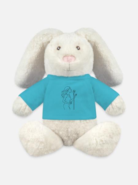 Singende Frau - MiniFeet® RecycelHase® Creme - Atollblau