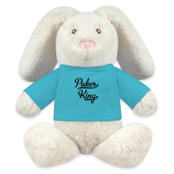 Poker - Lapin en peluche recyclé MiniFeet® Crème - bleu outremer - Devant