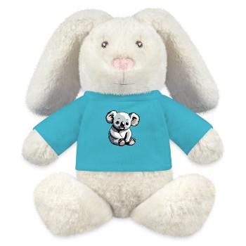 Koala - Design d’animal mignon - Lapin en peluche recyclé MiniFeet® Crème - bleu outremer - Devant