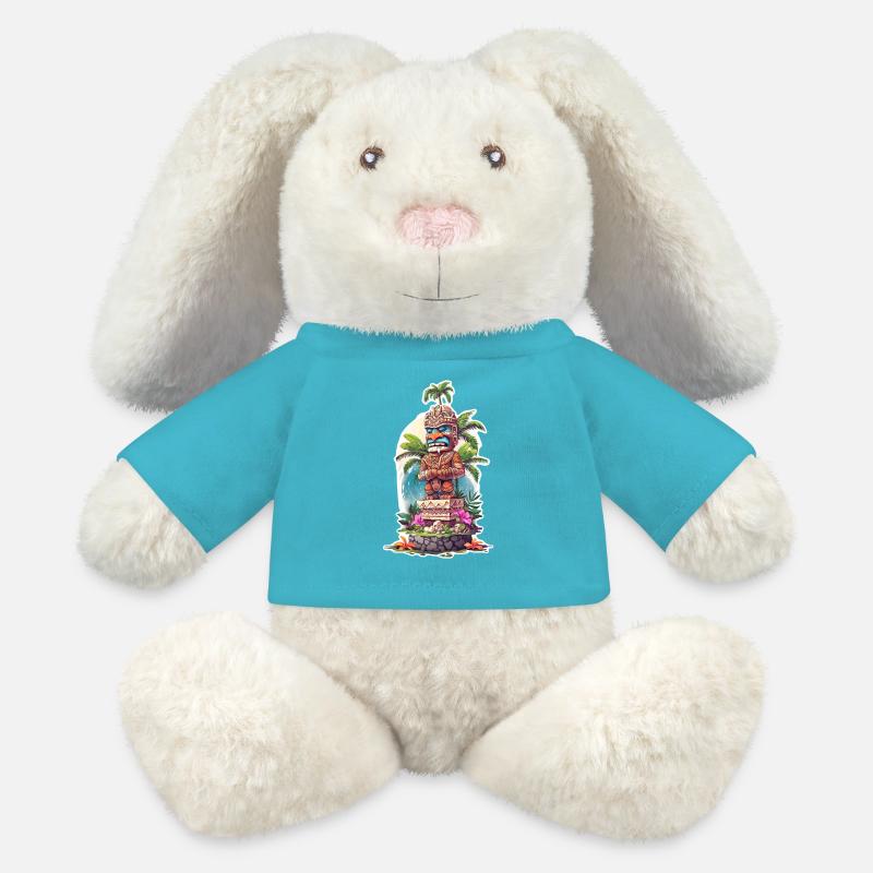 Tiki Statue - MiniFeet® RecycelHase® Creme - Atollblau