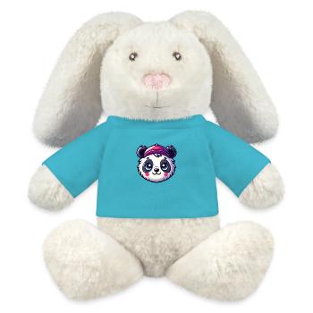 Panda Head with Cap - MiniFeet® RecycelHase® Bunny Cream - atoll blue - Front