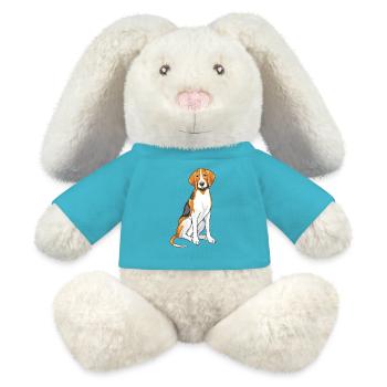 Sitting foxhound - MiniFeet® RecycelHase® Bunny Cream - atoll blue - Front