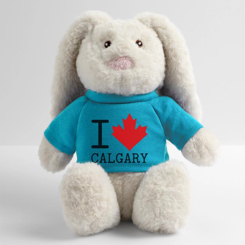 Ich liebe Calgary, Alberta Kanada Maple Leaf MiniFeet® RecycelHase® Creme
