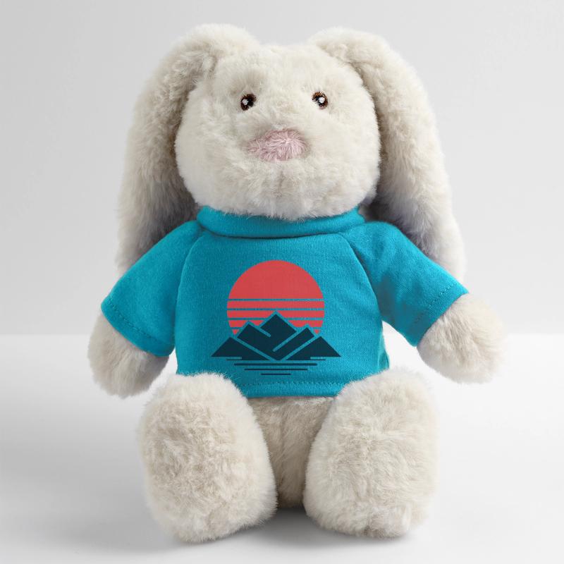 Pics rayés du coucher du soleil Lapin en peluche recyclé MiniFeet® Crème