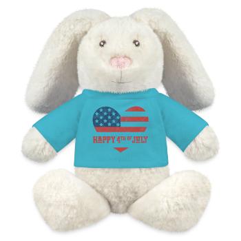 Happy 4th of July - MiniFeet® RecycelHase® Bunny Cream - atoll blue - Front