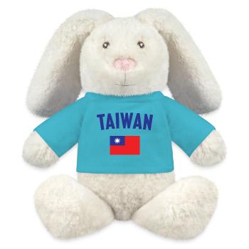 Drapeau de Taïwan - Lapin en peluche recyclé MiniFeet® Crème - bleu outremer - Devant