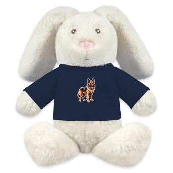 Belgian Shepherd Watercolor - MiniFeet® RecycelHase® Bunny Cream - french navy - Front