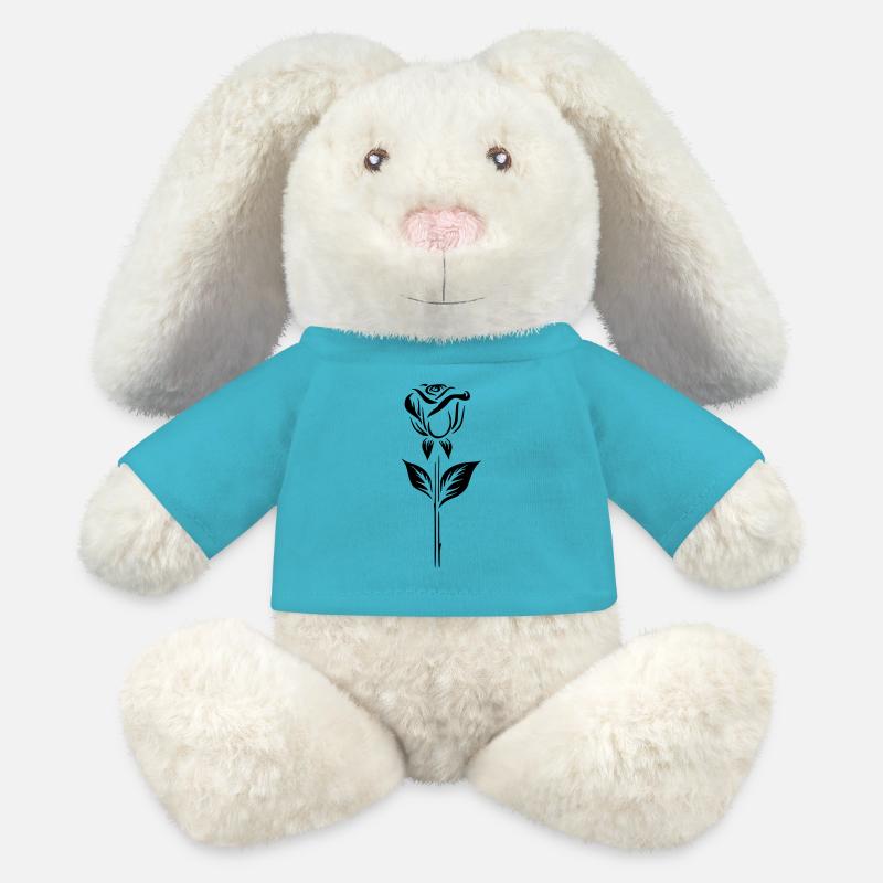 Simple rose logo design - MiniFeet® RecycelHase® Bunny Cream - atoll blue