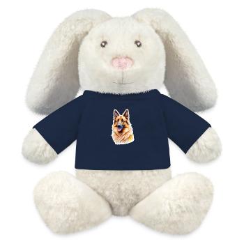 Belgian Shepherd Watercolor - MiniFeet® RecycelHase® Bunny Cream - french navy - Front