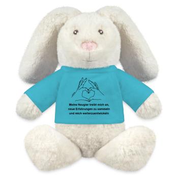 Sternzeichen Zwilling - MiniFeet® RecycelHase® Creme - Atollblau - Vorne