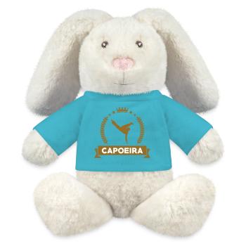 Capoeira - Combat - Danse - Lapin en peluche recyclé MiniFeet® Crème - bleu outremer - Devant