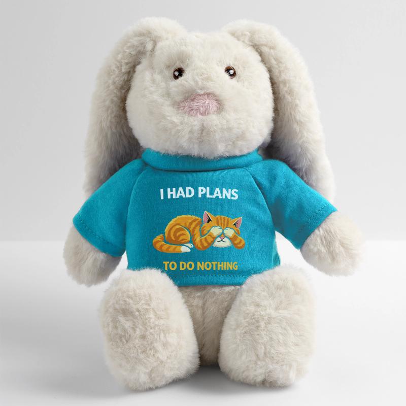 J’avais prévu de ne rien faire, chat Lapin en peluche recyclé MiniFeet® Crème