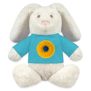 Produits dérivés pour les étudiants - chapeau, casquette, robe, etc. - Lapin en peluche recyclé MiniFeet® Crème - bleu outremer - Devant