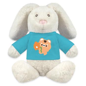 Tigre romantique - Lapin en peluche recyclé MiniFeet® Crème - bleu outremer - Devant