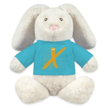 Génération X Doré X - Lapin en peluche recyclé MiniFeet® Crème - bleu outremer - Devant