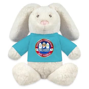 Scrooge Past Present Future Badge - MiniFeet® RecycelHase® Bunny Cream - atoll blue - Front