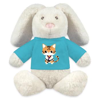 Karate Kätzchen - MiniFeet® RecycelHase® Creme - Atollblau - Vorne