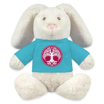 T-Shirt Lebensbaum T-Shirt - MiniFeet® RecycelHase® Creme - Atollblau - Vorne