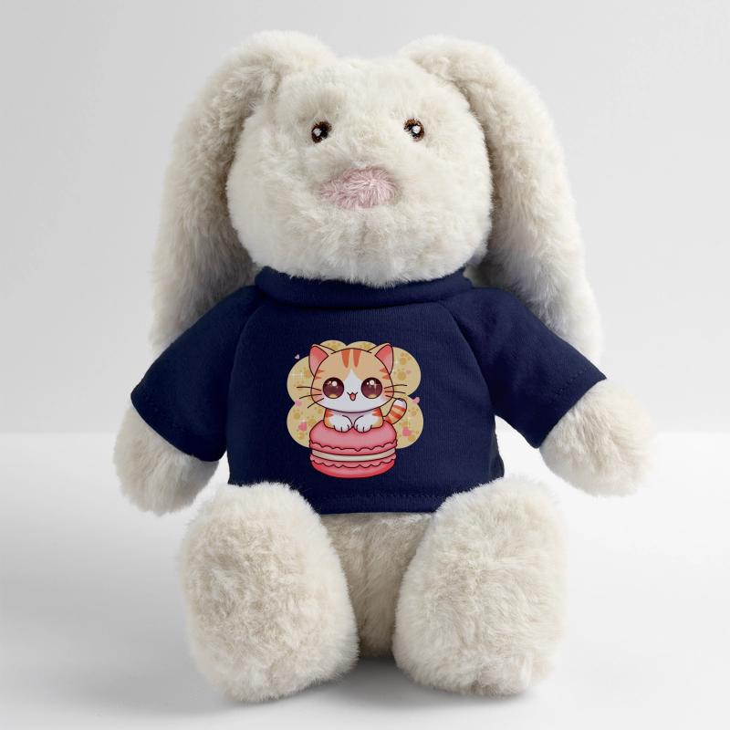 chibi cat Lapin en peluche recyclé MiniFeet® Crème