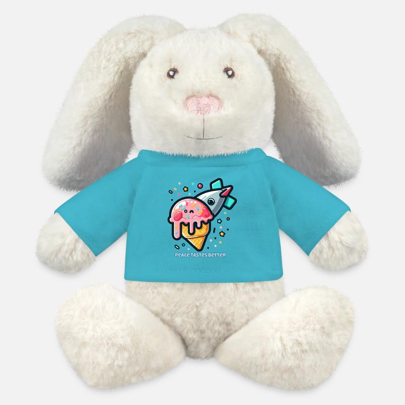 Peace Tastes Better - MiniFeet® RecycelHase® Bunny Cream - atoll blue