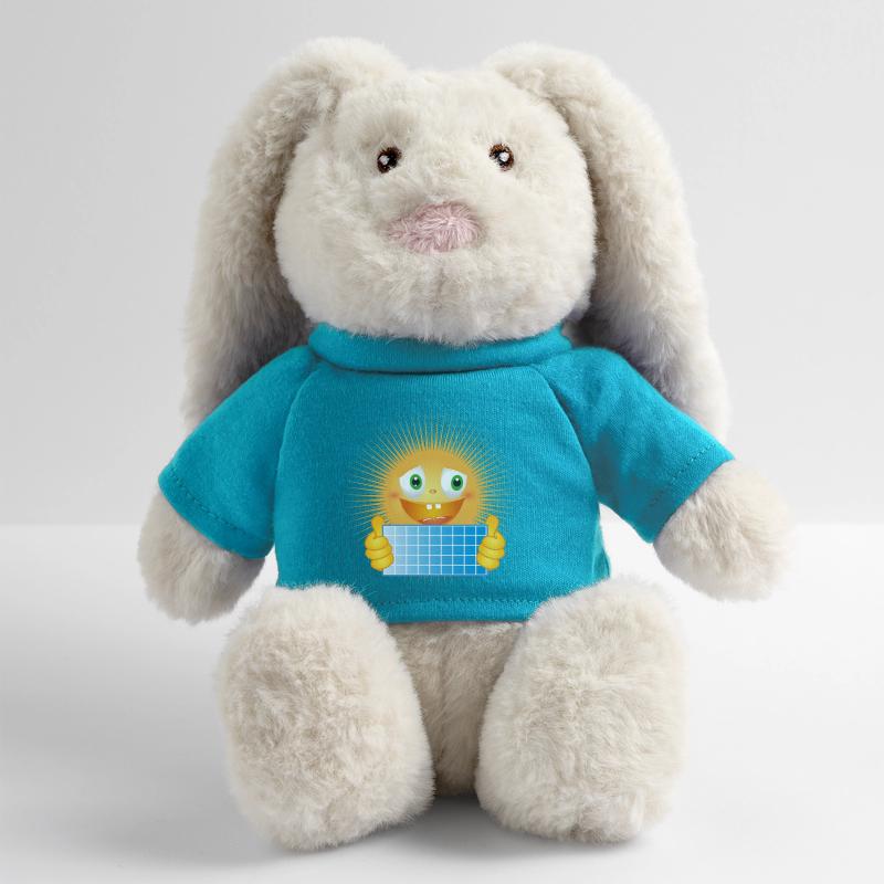 Bright sun with solar panel MiniFeet® RecycelHase® Bunny Cream
