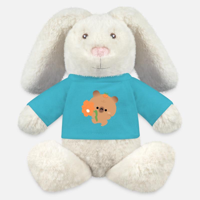 Romantic Capybara - MiniFeet® RecycelHase® Bunny Cream - atoll blue