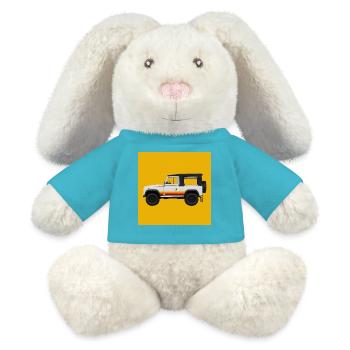SUV tout-terrain vintage Design Defender - Lapin en peluche recyclé MiniFeet® Crème - bleu outremer - Devant