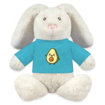 Joli motif d’avocat pour les vêtements - Lapin en peluche recyclé MiniFeet® Crème - bleu outremer - Devant