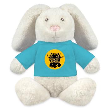 Bulldoge - MiniFeet® RecycelHase® Creme - Atollblau - Vorne