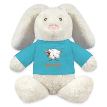 Montagsalarm Möwe - Monday Morning Seagull - MiniFeet® RecycelHase® Creme - Atollblau - Vorne