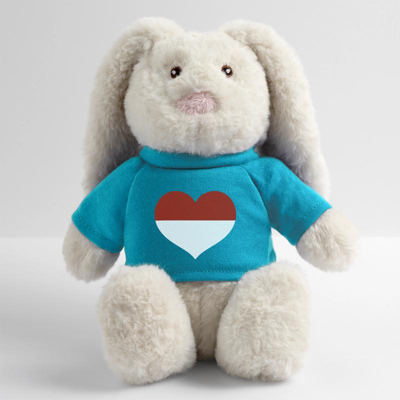 Cœur du drapeau de Monaco Lapin en peluche recyclé MiniFeet® Crème