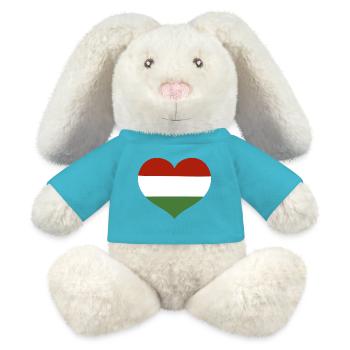 Hungarian Flag Heart - MiniFeet® RecycelHase® Bunny Cream - atoll blue - Front