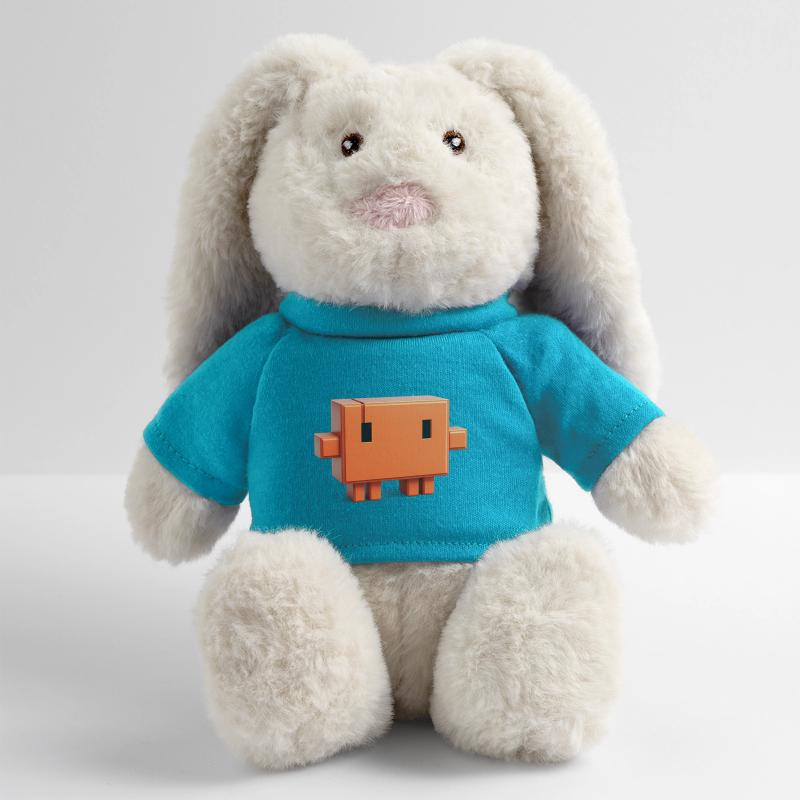 Claude Code Pixel 3D Mascot Cute Dev Sticker Lapin en peluche recyclé MiniFeet® Crème