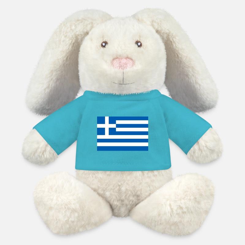 Greece - MiniFeet® RecycelHase® Creme - Atollblau