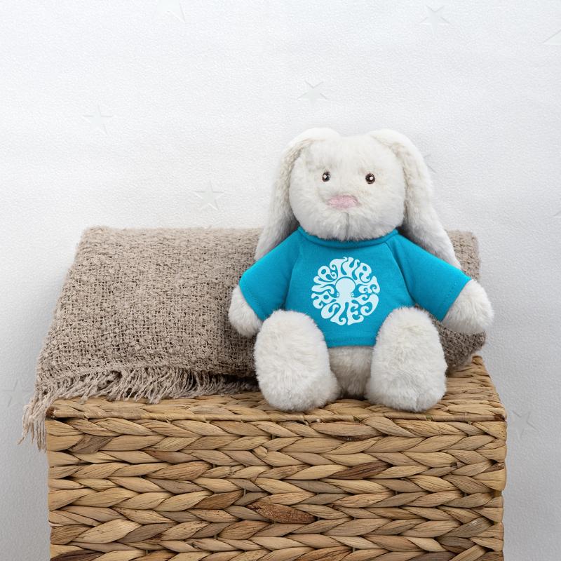 NATURE RULES! Psychedelic Octopus Sixties White MiniFeet® RecycelHase® Bunny Cream