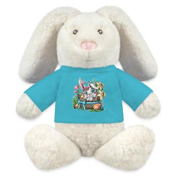 Easter bunny in a basket - MiniFeet® RecycelHase® Bunny Cream - atoll blue - Front