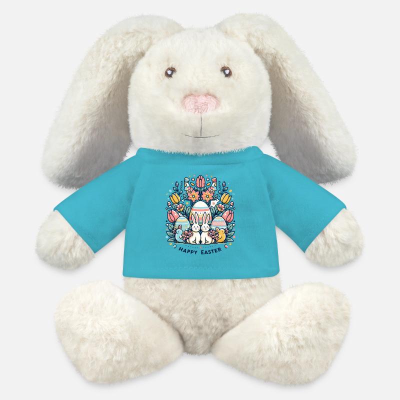 Happy Ester - MiniFeet® RecycelHase® Bunny Cream - atoll blue