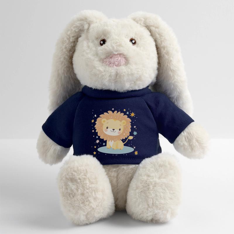 Lion mignon avec ciel étoilé Lapin en peluche recyclé MiniFeet® Crème